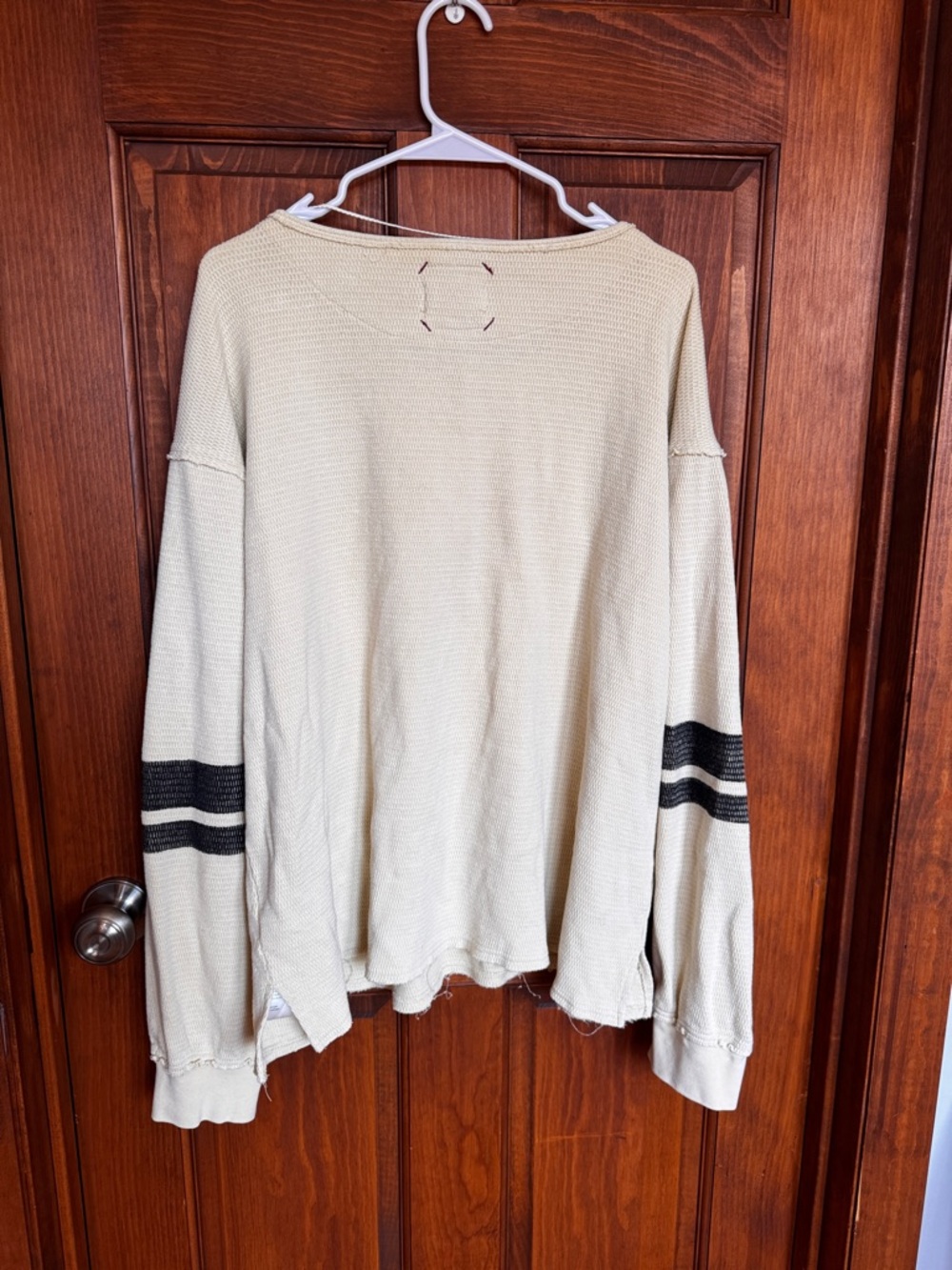 We The Free Beige Number 17 Henley Sweatshirt - Picture 3 of 10